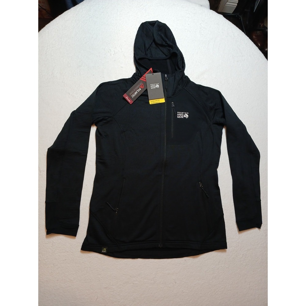 Mountain Hardwear Polartec Power Grid Black Full Zip Hoody Womens Size Large